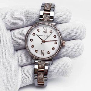 Michael Kors Sofie Chrystal Stainless Steel Silver Dial Ladies Watch MK3880